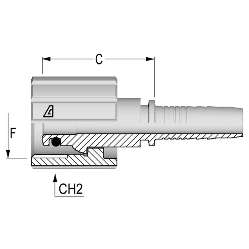 A-0522-Fpws : Alfagomma Straight Steel Fitting Insert, 5/16 (-05) Hose X M22x1.5 Female Type K Pressure Wash 1