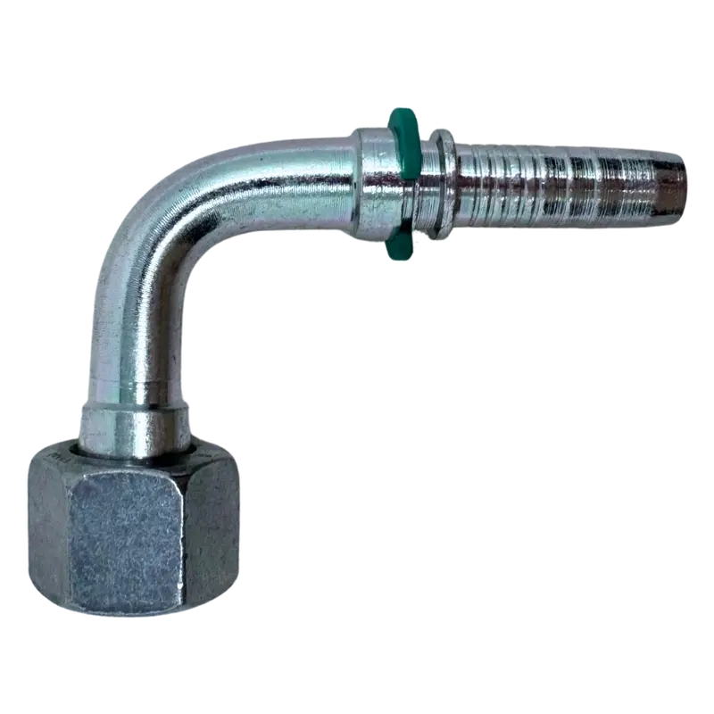 A-0606-Fbo9 : Alfagomma 90-Degree Steel Fitting Insert, 3/8 (-06) Hose X 3/8-19 (-06) Female Bsp Swivel 1