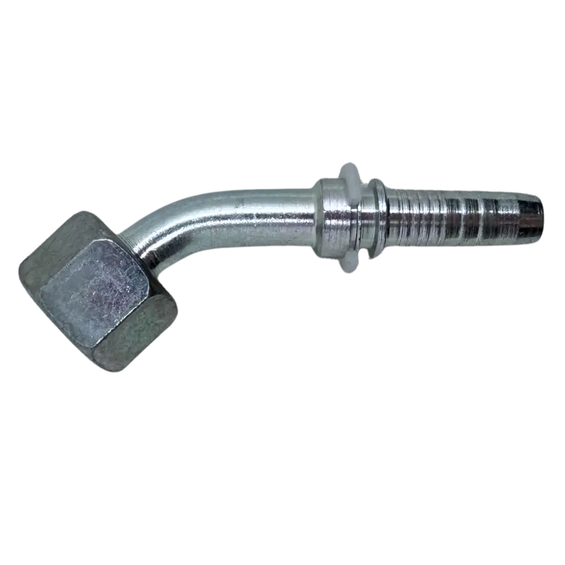 A-0606-Fo45 : Alfagomma 45-Degree Steel Fitting Insert, 3/8 (-06) Hose X 11/16-16 (-06) Female Orfs Swivel 1