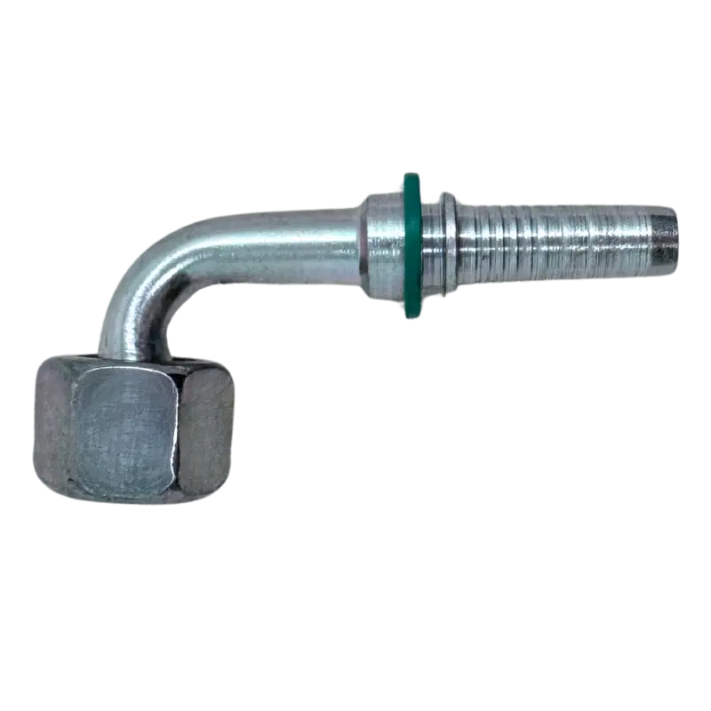 A-0606-Fo9s : Alfagomma 90-Degree Steel Fitting Insert, 3/8 (-06) Hose X 11/16-16 (-06) Female Orfs Swivel Short Drop 1