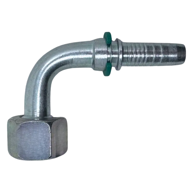 A-0618-Fm9l : Alfagomma 90-Degree Steel Fitting Insert, 3/8 (-06) Hose X M18x1.5 (-L12) Female Light Duty Din Tube Swivel 1