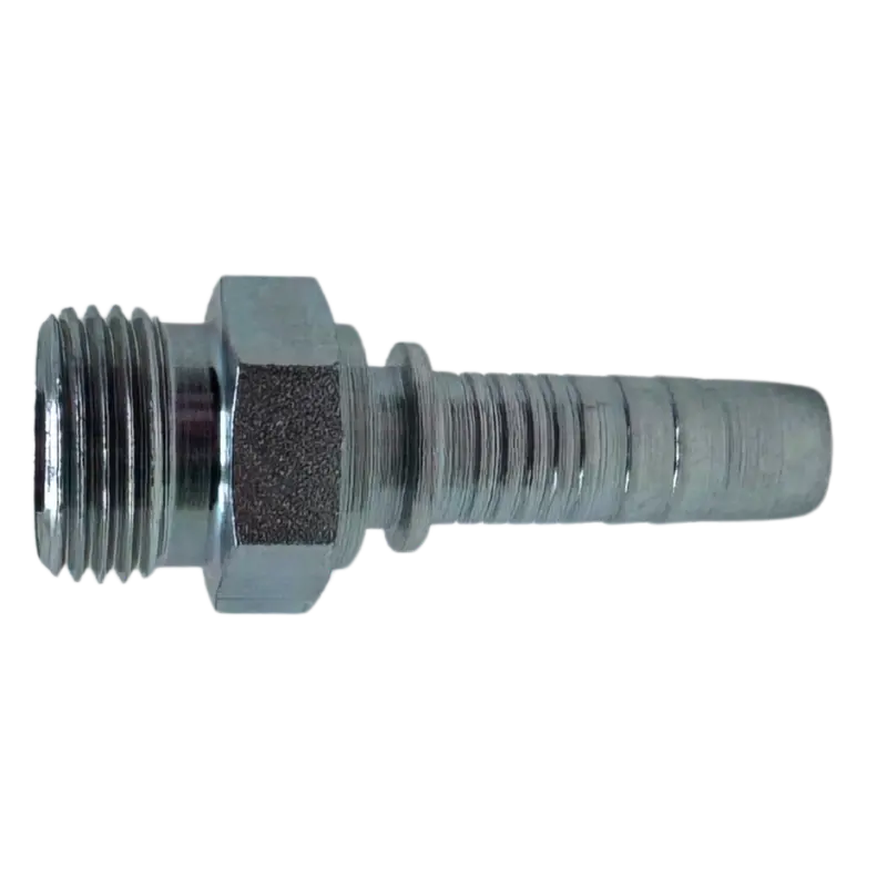 A-0618-Mmsl : Alfagomma Straight Steel Fitting Insert, 3/8 (-06) Hose X M18x1.5 (-L12) Male Light Duty Din Tube 1