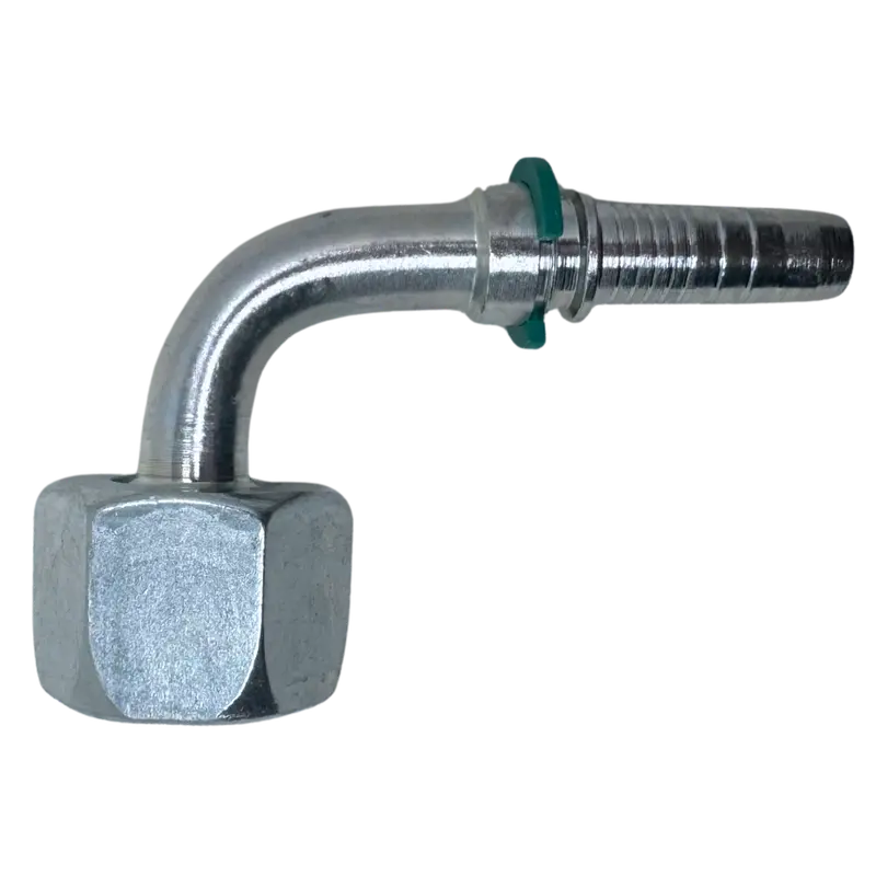 A-0622-Fm9h : Alfagomma 90-Degree Steel Fitting Insert, 3/8 (-06) Hose X M22x1.5 (-S14) Female Heavy Duty Din Tube Swivel 1