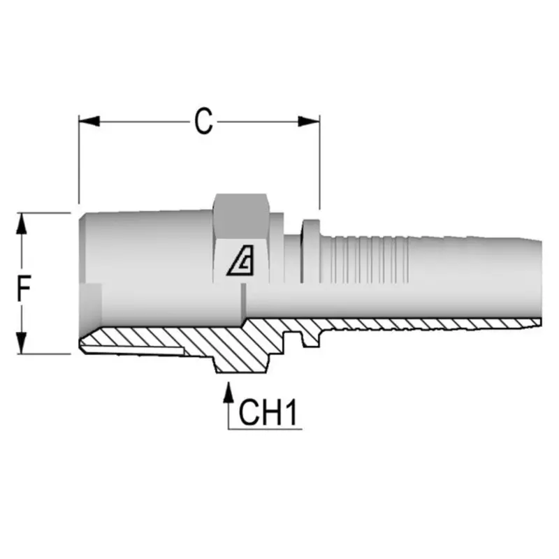 A-0806-Mnpt : Alfagomma Straight Steel Fitting, 1/2 (-08) Hose X 3/8-18 (-06) Male Nptf 1