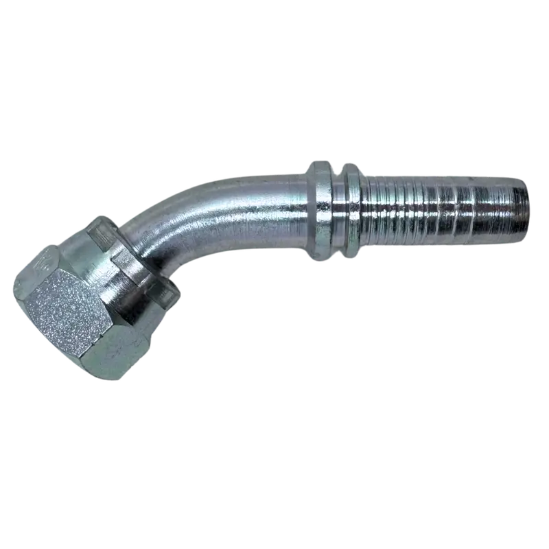 A-0808-Fo45 : Alfagomma 45-Degree Steel Fitting Insert, 1/2 (-08) Hose X 13/16-16 (-08) Female Orfs Swivel 1
