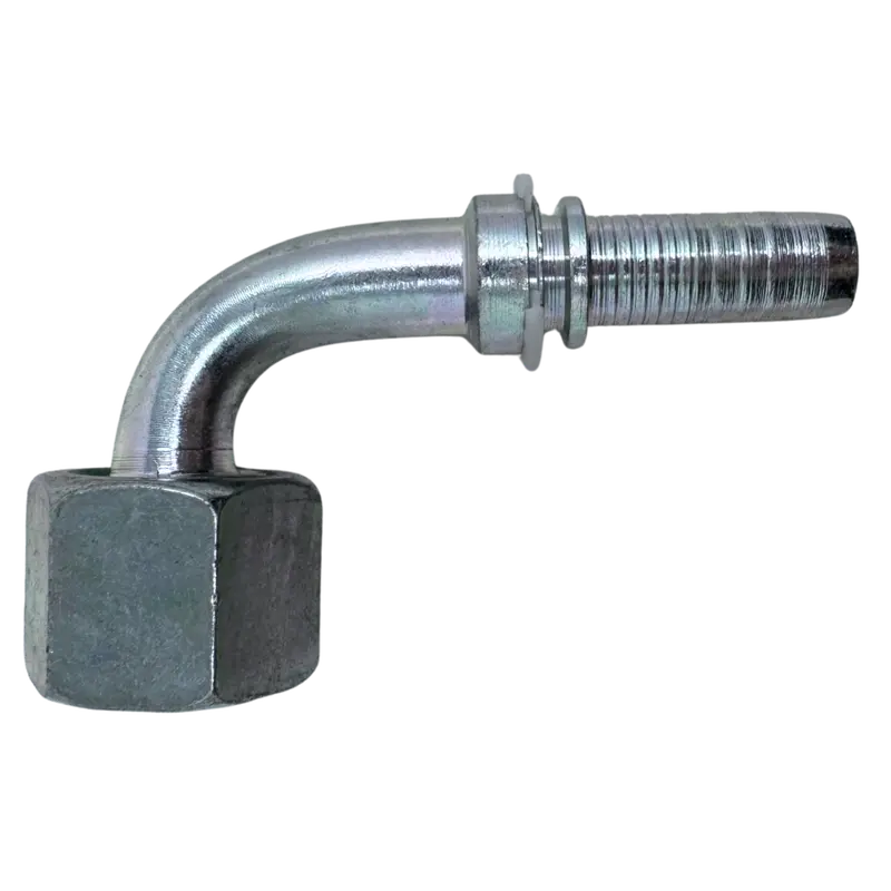 A-0810-Fo9s : Alfagomma 90-Degree Steel Fitting Insert, 1/2 (-08) Hose X 1-14 (-10) Female Orfs Swivel Short Drop 1