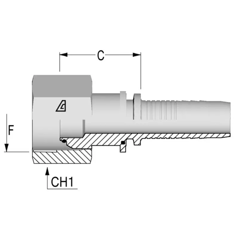 A-1010-Fbpo : Alfagomma Straight Steel Fitting Insert, 5/8 (-10) Hose X 5/8-14 (-10) Female Bsp Swivel 1