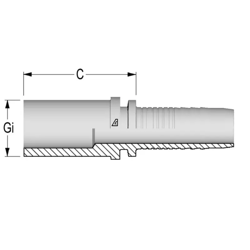 A-1018-Msps : Alfagomma Straight Steel Fitting Insert, 5/8 (-10) Hose X 18Mm Metric Standpipe 1
