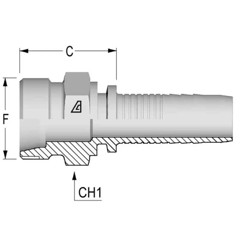 A-1030-Mmfr : Alfagomma Straight Steel Fitting Insert, 5/8 (-10) Hose X M30x1.5 (21.25Mm Tube Od) Male Metric Gaz French Type 1