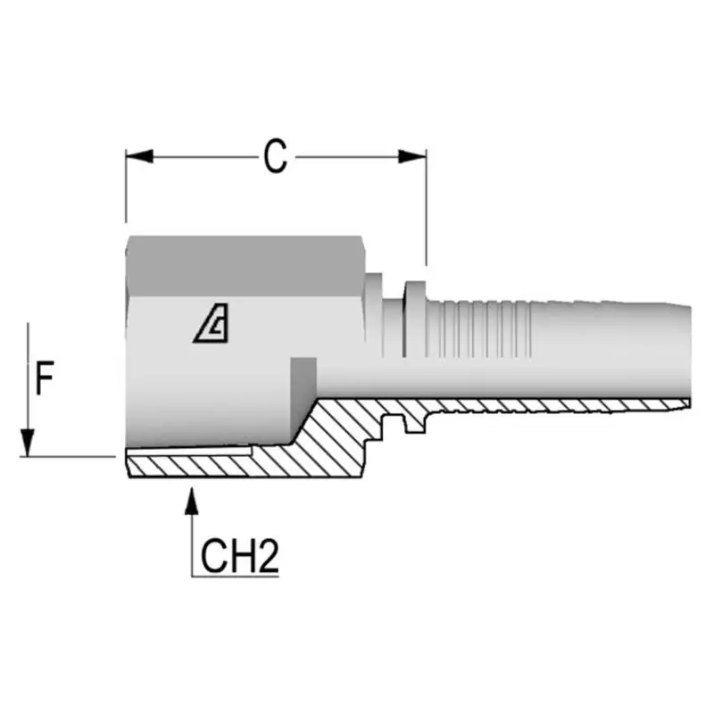 A-1616-Fnpr : Alfagomma Straight Steel Fitting, 1 (-16) Hose X 1-111 1/2 (-16) Female Nptf 1
