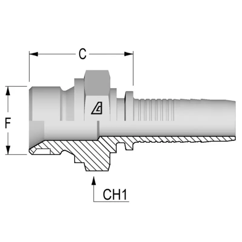 A-2020-Mbpp : Alfagomma Straight Steel Fitting Insert, 1 1/4 (-20) Hose X 1 1/4-11 (-20) Male Bspp 1
