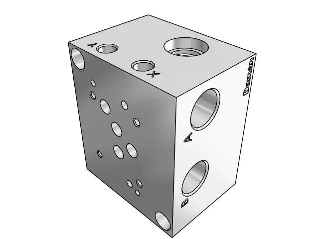 Ad05hsprvc12s : Daman Subplate, Aluminum, 3000Psi, D05 (Ng10) Hi Flow, Main Relief P To T, #12 Sae (3/4), With C-10-2 Common Cavity 1