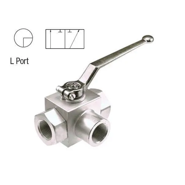 Ae3kls#4-11Db : Afp 3-Way Block Body Threaded Ball Valve, 5800Psi Rated, Steel, #4 Sae (1/4") 1