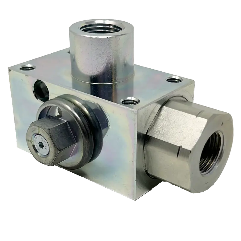 Av3ln1/2-11Dv : Afp 3-Way Excavator Style Ball Valve, 5075Psi Rated, Steel, 1/2" Npt 1