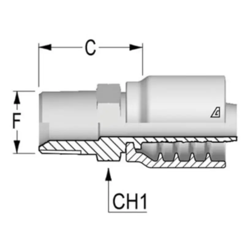 B-0404-Mnpt : Alfagomma Straight Steel Fitting, 1/4 (-04) Hose X 1/4-18 (-04) Male Nptf 1
