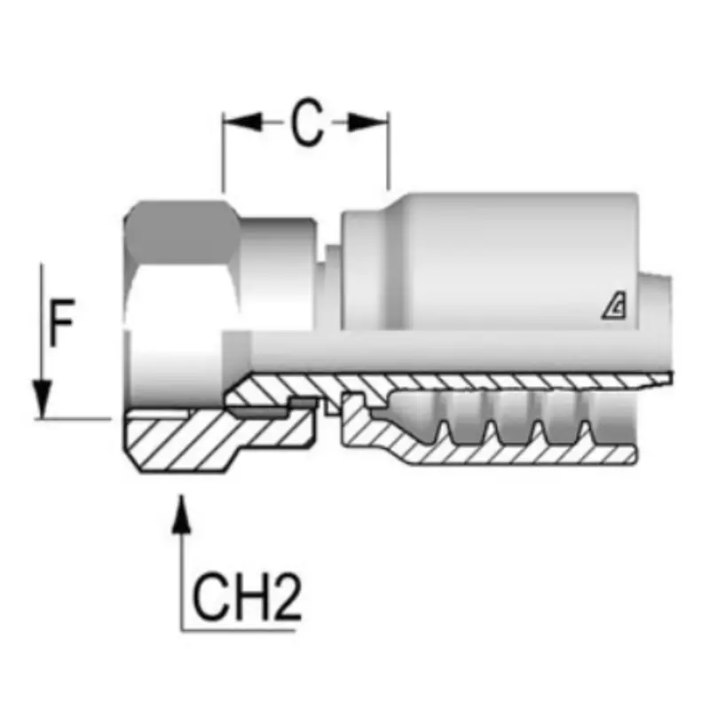 B-0406-Fjsh : Alfagomma Straight Steel Fitting, 1/4 (-04) Hose X 9/16-18 (-06) Female Jic 1