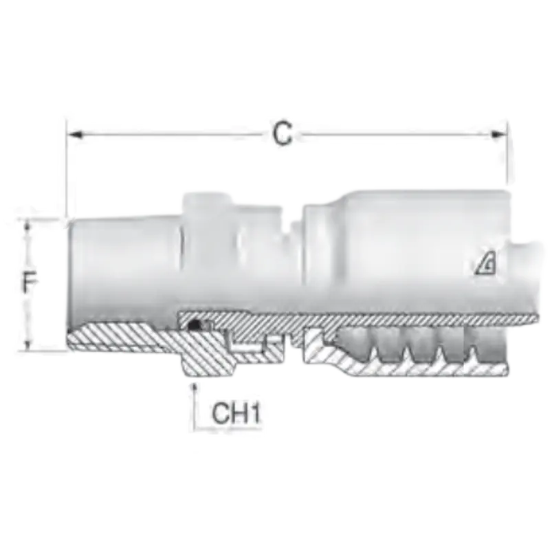 B-0604-Mnps : Alfagomma Straight Steel Fitting, 3/8 (-06) Hose X 1/4-18 (-04) Male Nptf Swivel 1