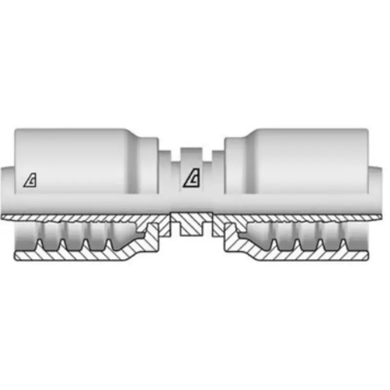 B-0808-Hmen : Alfagomma Straight Steel Hose Mender Fitting, 1/2 (-08) Hose X 1/2 (-08) Hose 1