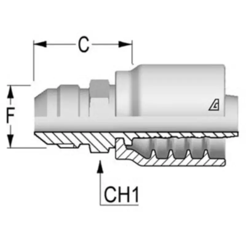 B-0808-Mjic : Alfagomma Straight Steel Fitting, 1/2 (-08) Hose X 3/4-16 (-08) Male Jic 1
