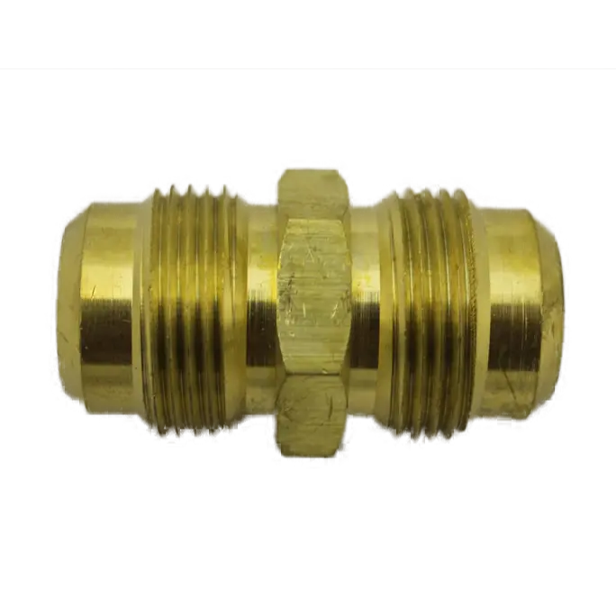 B-F2403-05-05-Ohi : Ohi Adapter, 05 Male Flare (45-Degree Cone) - 05 Male Flare (45-Degree Cone) Straight (Brass) 1