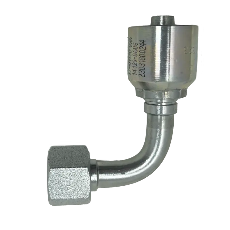 B2-Bpfx90-0606: Continental Hose Fitting, 0.375 (3/8") Hose Id X 3/8-19 Female Bspp, 90-Degree Swivel Connection 1