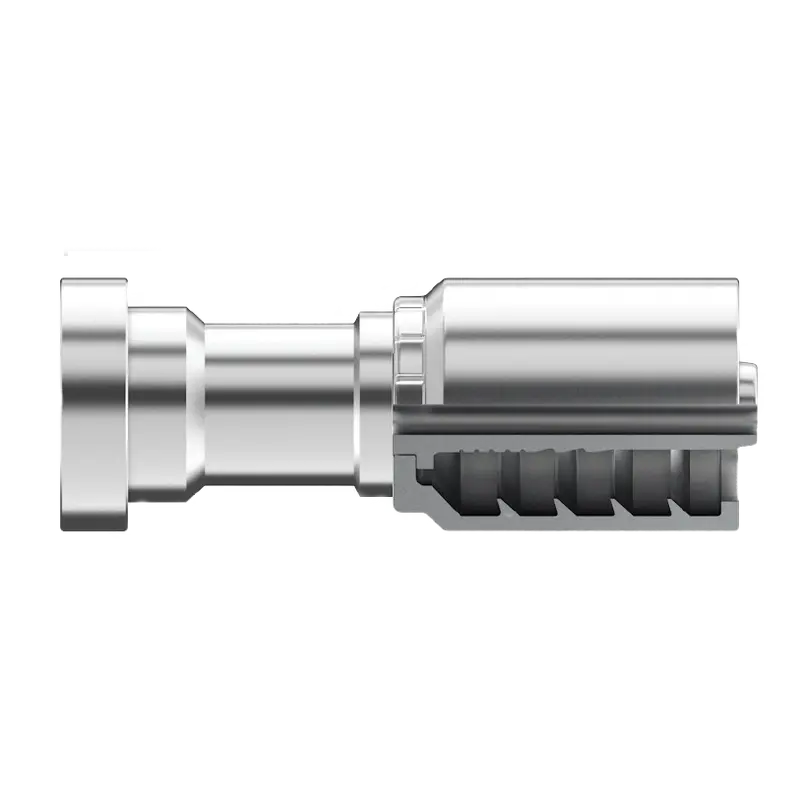 B2-Cf-2020: Continental Hose Fitting, 1.25 (1-1/4") Hose Id X 1.25 (1-1/4") Caterpillar Flange, Straight Connection 1