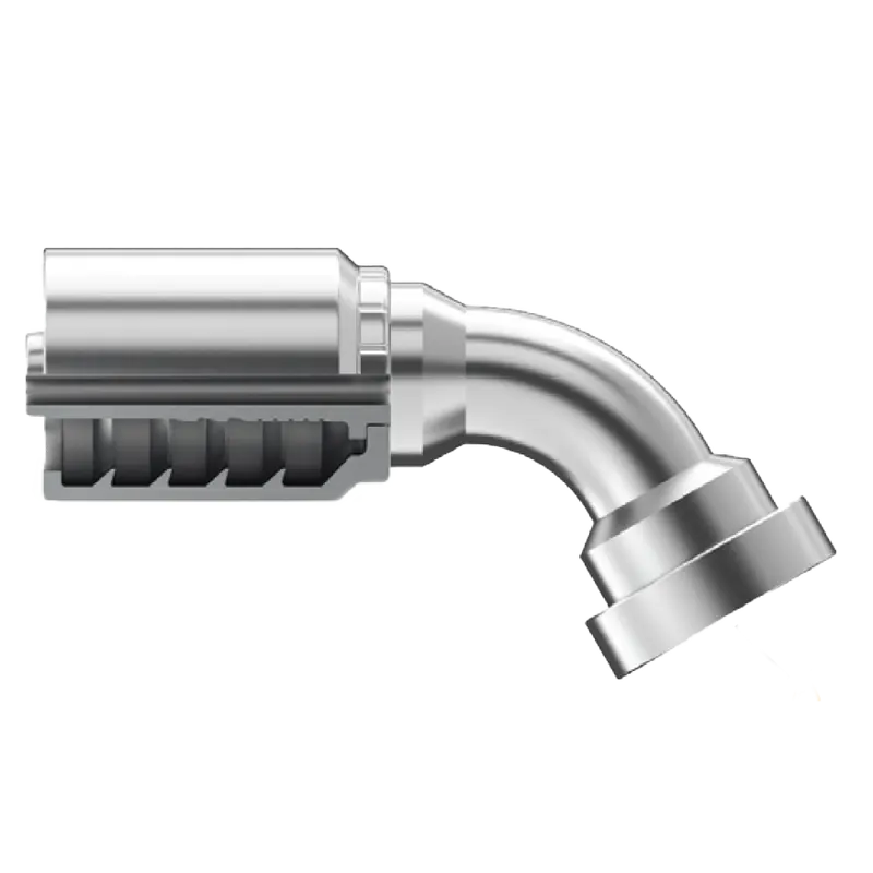 B2-Cf60-2020: Continental Hose Fitting, 1.25 (1-1/4") Hose Id X 1.25 (1-1/4") Caterpillar Flange, 60-Degree Connection 1