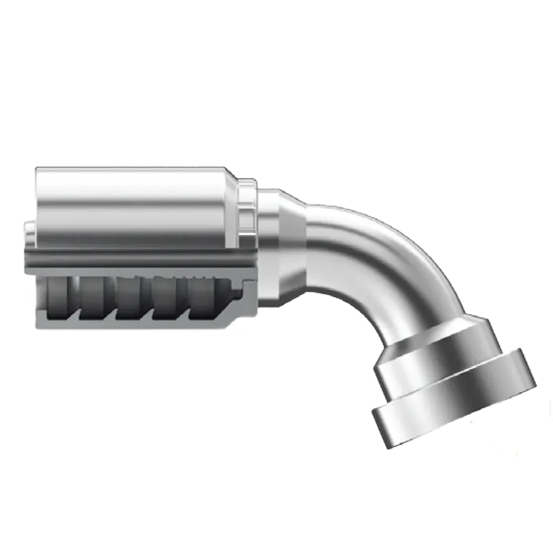 B2-Cf67-2024: Continental Hose Fitting, 1.25 (1-1/4") Hose Id X 1.5 (1-1/2") Caterpillar Flange, 67-Degree Connection 1