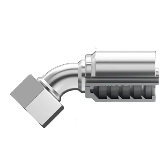 B2-Dhfx45-0824: Continental Hose Fitting, 0.5 (1/2") Hose Id X 24X1.5 Female Din Heavy, 45-Degree Swivel Connection 1