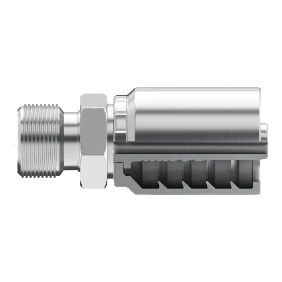 B2-Dhm-1642: Continental Hose Fitting, 1" Hose Id X 42X2.0 Male Din Heavy, Straight Rigid Connection 1