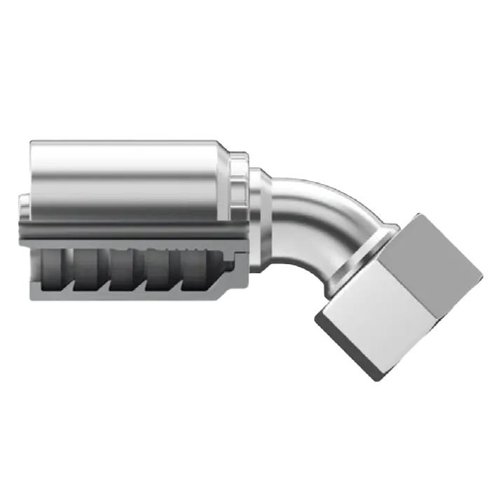 B2-Dlfx45-0622: Continental Hose Fitting, 0.375 (3/8") Hose Id X 22X1.5 Female Din Light, 45-Degree Swivel Connection 1