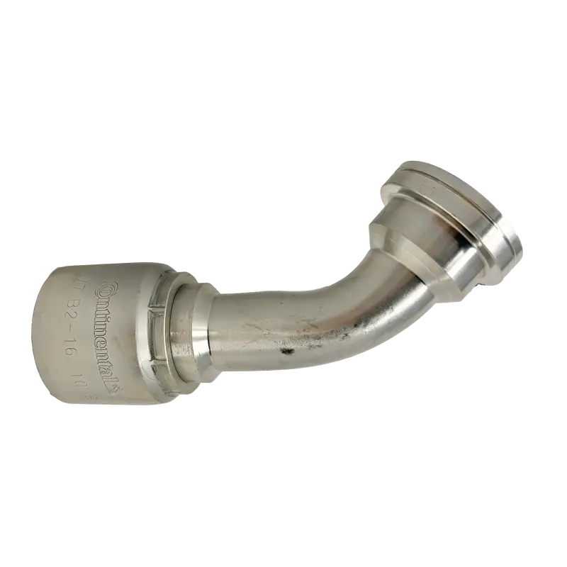 B2-Fh45-1616: Continental Hose Fitting, 1" Hose Id X 1" Code 62, 45-Degree Connection 1