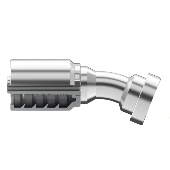 B2-Fl22-2024: Continental Hose Fitting, 1.25 (1-1/4") Hose Id X 1.5 (1-1/2") Code 61, 22.5-Degree Connection 1