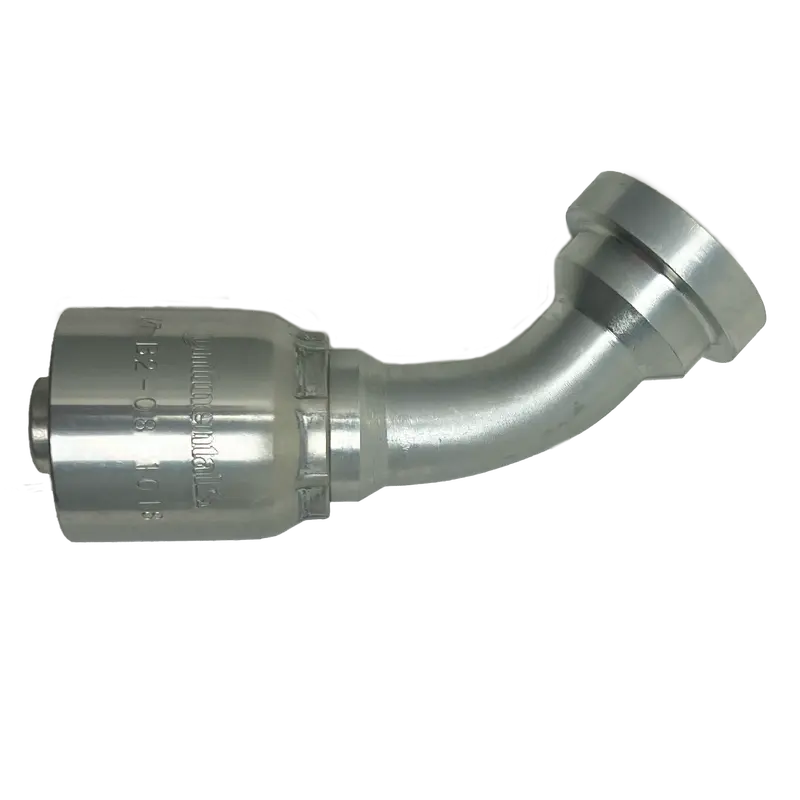 B2-Fl45-0808: Continental Hose Fitting, 0.5 (1/2") Hose Id X 0.5 (1/2") Code 61, 45-Degree Connection 1