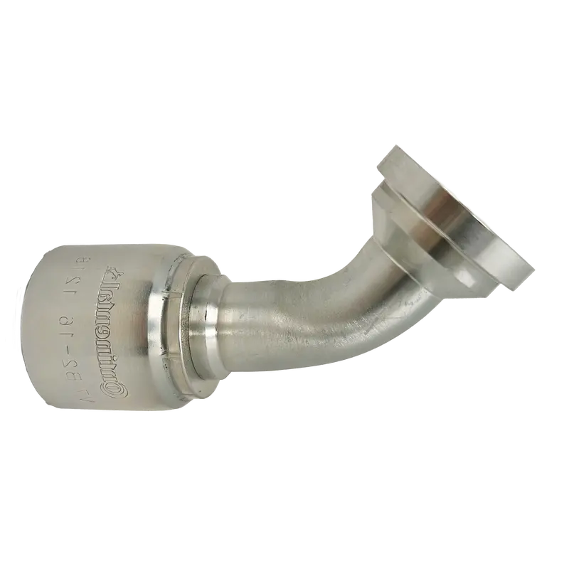 B2-Fl45-1620: Continental Hose Fitting, 1" Hose Id X 1.25 (1-1/4") Code 61, 45-Degree Connection 1