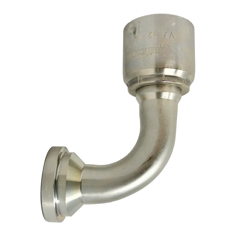 B2-Fl90-1620: Continental Hose Fitting, 1" Hose Id X 1.25 (1-1/4") Code 61, 90-Degree Connection 1