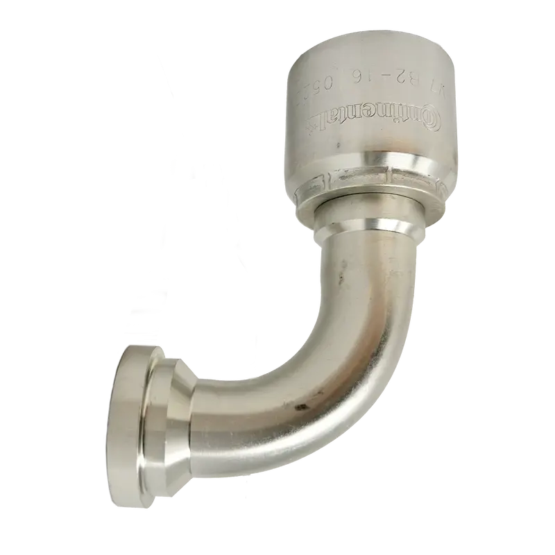 B2-Fl90-3232: Continental Hose Fitting, 2" Hose Id X 2" Code 61, 90-Degree Connection 1