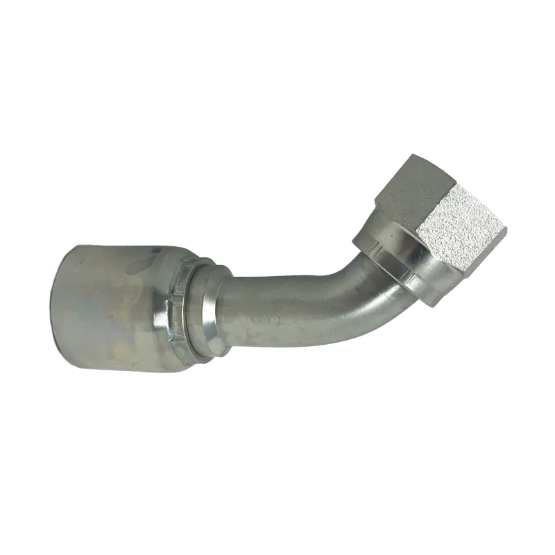 B2-Jcfx45-0404: Continental Hose Fitting, 0.25 (1/4") Hose Id X 7/16-20 Female Jic, 45-Degree Swivel Connection 1
