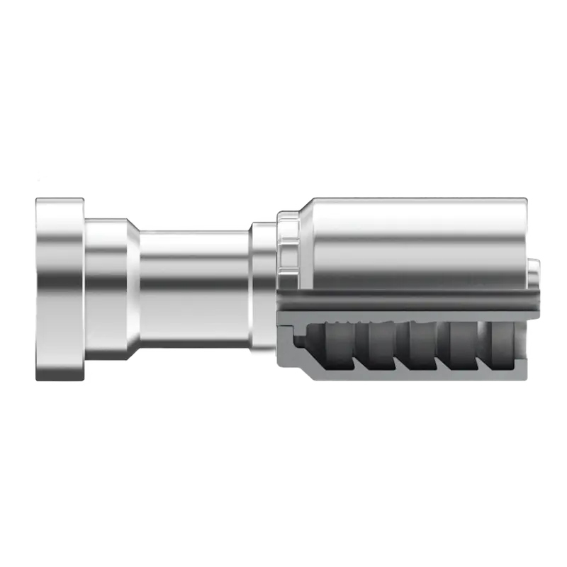 B2-Kf-0810: Continental Hose Fitting, 0.5 (1/2") Hose Id X 0.625 (5/8") Komatsu Flange, Straight Connection 1