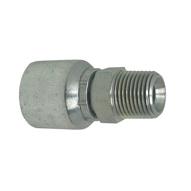 B2-Npm-0604S: Continental Hose Fitting, 0.375 (3/8") Hose Id X 1/4-18 Male Nptf, Straight Rigid Connection 1