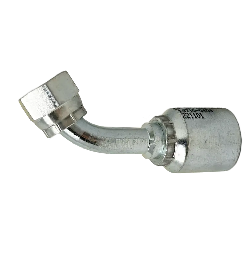 B2-Offx45-0406: Continental Hose Fitting, 0.25 (1/4") Hose Id X 11/16-16 Female Orfs, 45-Degree Swivel Connection 1