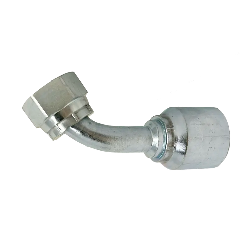 B2-Offx45-0606: Continental Hose Fitting, 0.375 (3/8") Hose Id X 11/16-16 Female Orfs, 45-Degree Swivel Connection 1