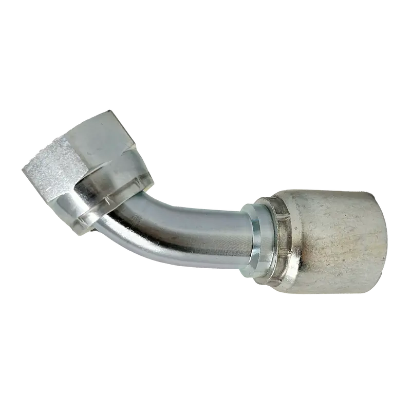 B2-Offx45-1012: Continental Hose Fitting, 0.625 (5/8") Hose Id X 1-3/16-12 Female Orfs, 45-Degree Swivel Connection 1