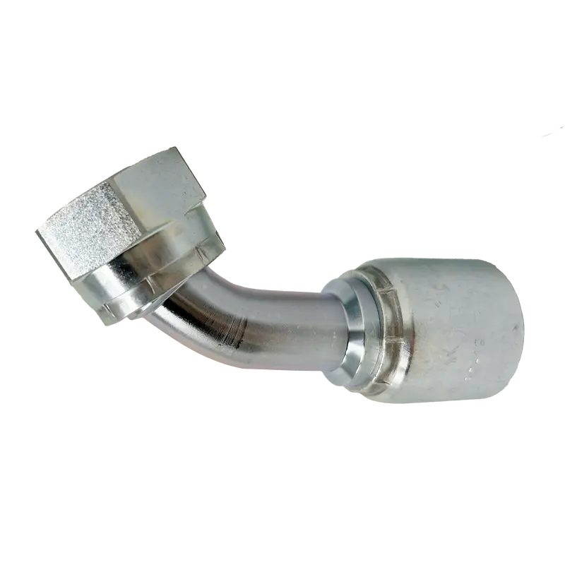 B2-Offx45-1216: Continental Hose Fitting, 0.75 (3/4") Hose Id X 1-7/16-12 Female Orfs, 45-Degree Swivel Connection 1