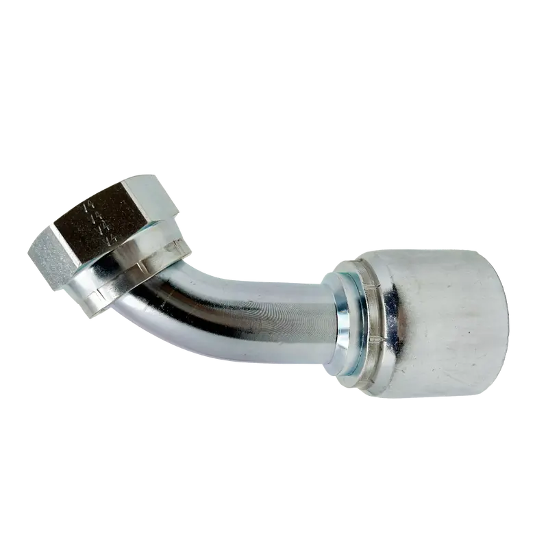 B2-Offx45-2020: Continental Hose Fitting, 1.25 (1-1/4") Hose Id X 1-11/16-12 Female Orfs, 45-Degree Swivel Connection 1