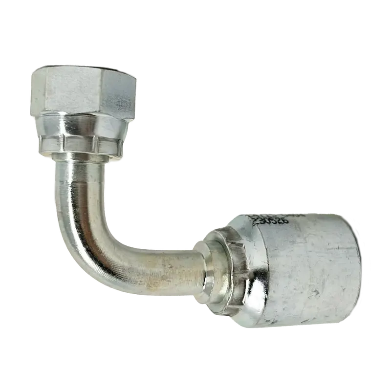 B2-Offx90-0404: Continental Hose Fitting, 0.25 (1/4") Hose Id X 9/16-18 Female Orfs, 90-Degree Swivel Connection 1