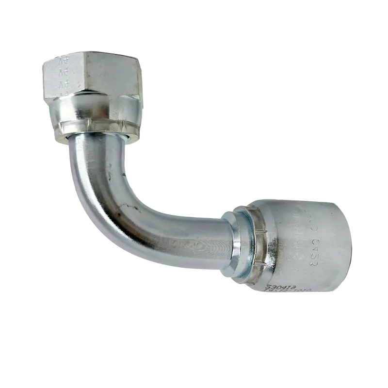 B2-Offx90-1010: Continental Hose Fitting, 0.625 (5/8") Hose Id X 1-14 Female Orfs, 90-Degree Swivel Connection 1