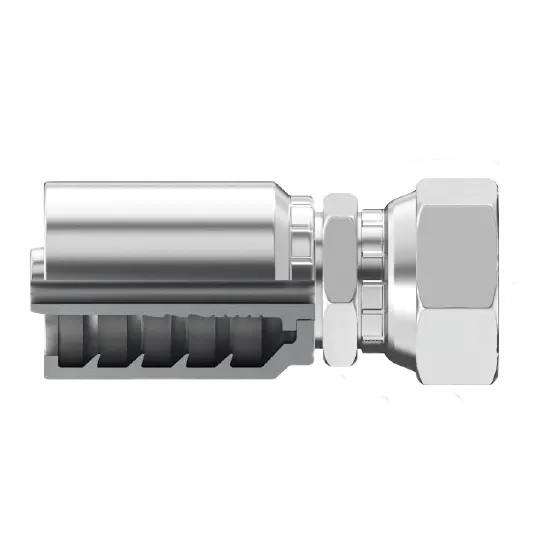 B2-Sffx-0608: Continental Hose Fitting, 0.375 (3/8") Hose Id X 3/4-16 Female Sae 45, Straight Swivel Connection 1
