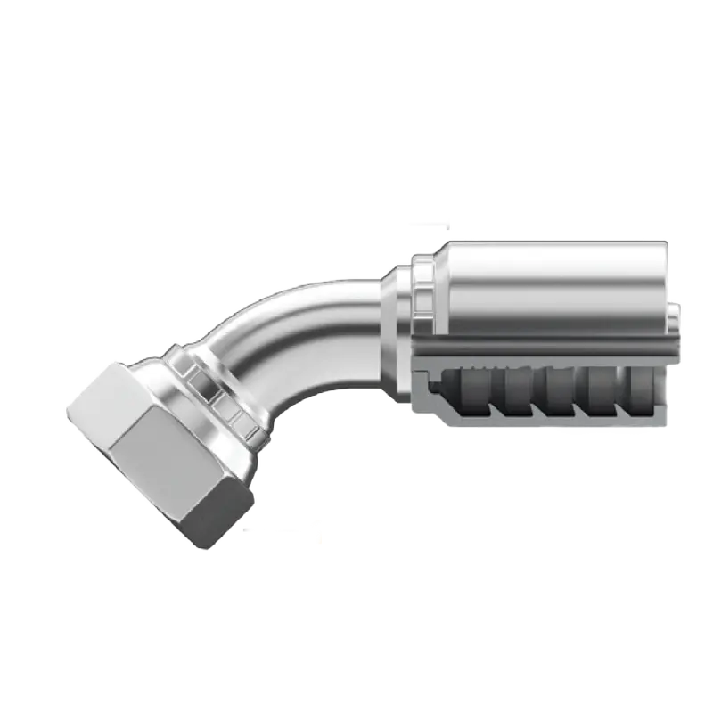 B2-Sffx45-1212: Continental Hose Fitting, 0.75 (3/4") Hose Id X 1-1/16-14 Female Sae 45, 45-Degree Swivel Connection 1