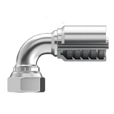 B2-Sffx90s-0808: Continental Hose Fitting, 0.5 (1/2") Hose Id X 3/4-16 Female Sae 45, 90-Degree Swivel Connection 1